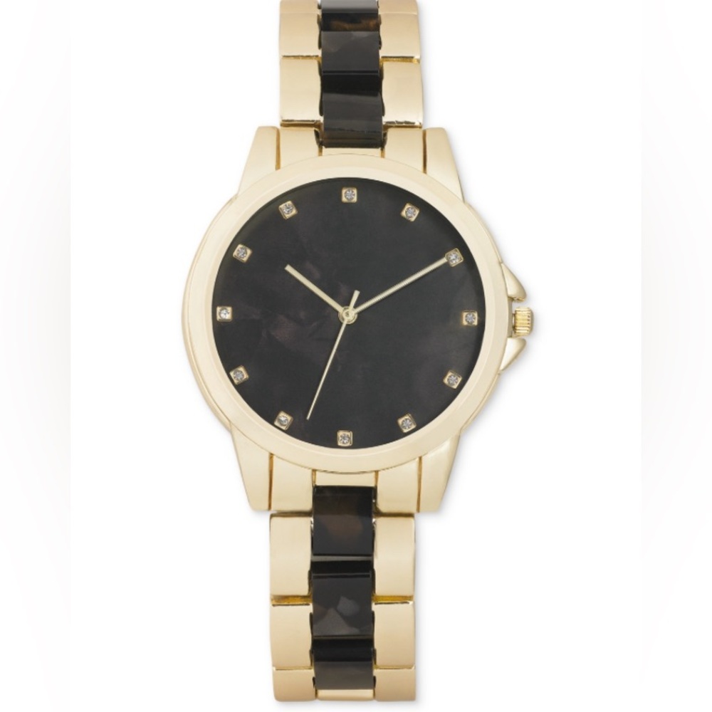 NWT I.n.c. International Concepts Women's Marble & Gold-Tone Bracelet Watch 38mm
